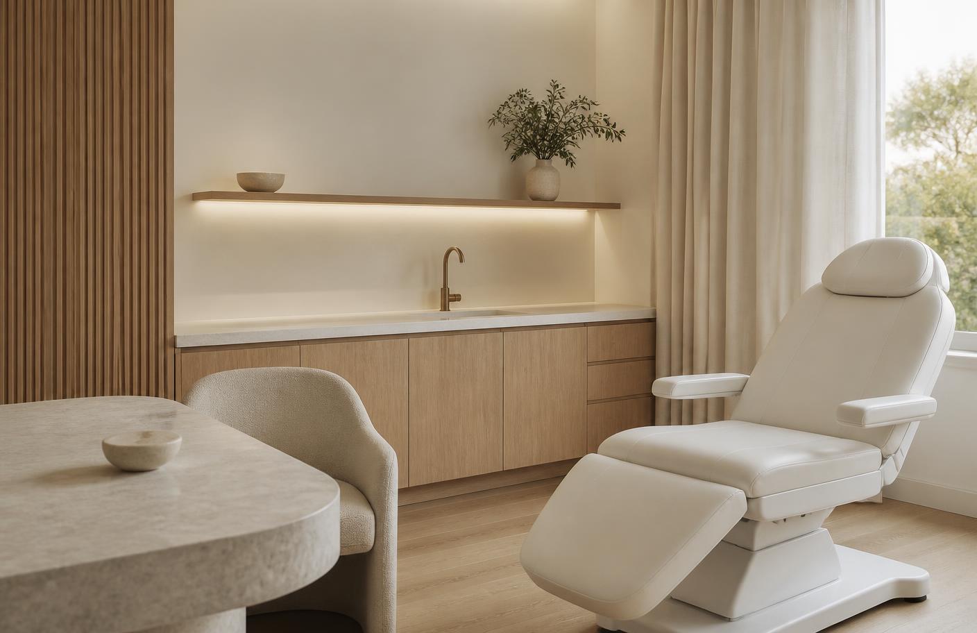 Interior of the Hebe consultation room with natural light